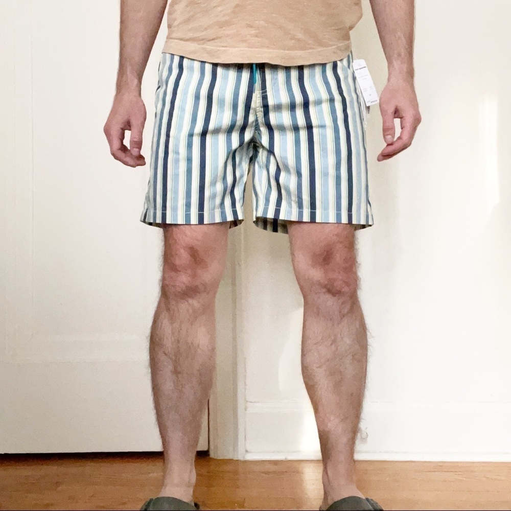 Reyn Spooner Spooner Stripe Vintage 6” Surf Swim Trunks Navy Men’s Medium New